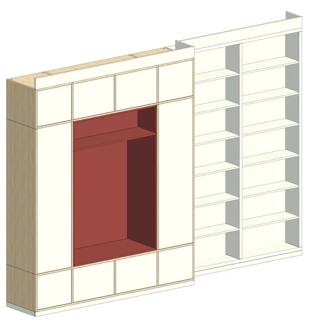 Book Shelf Red Cube